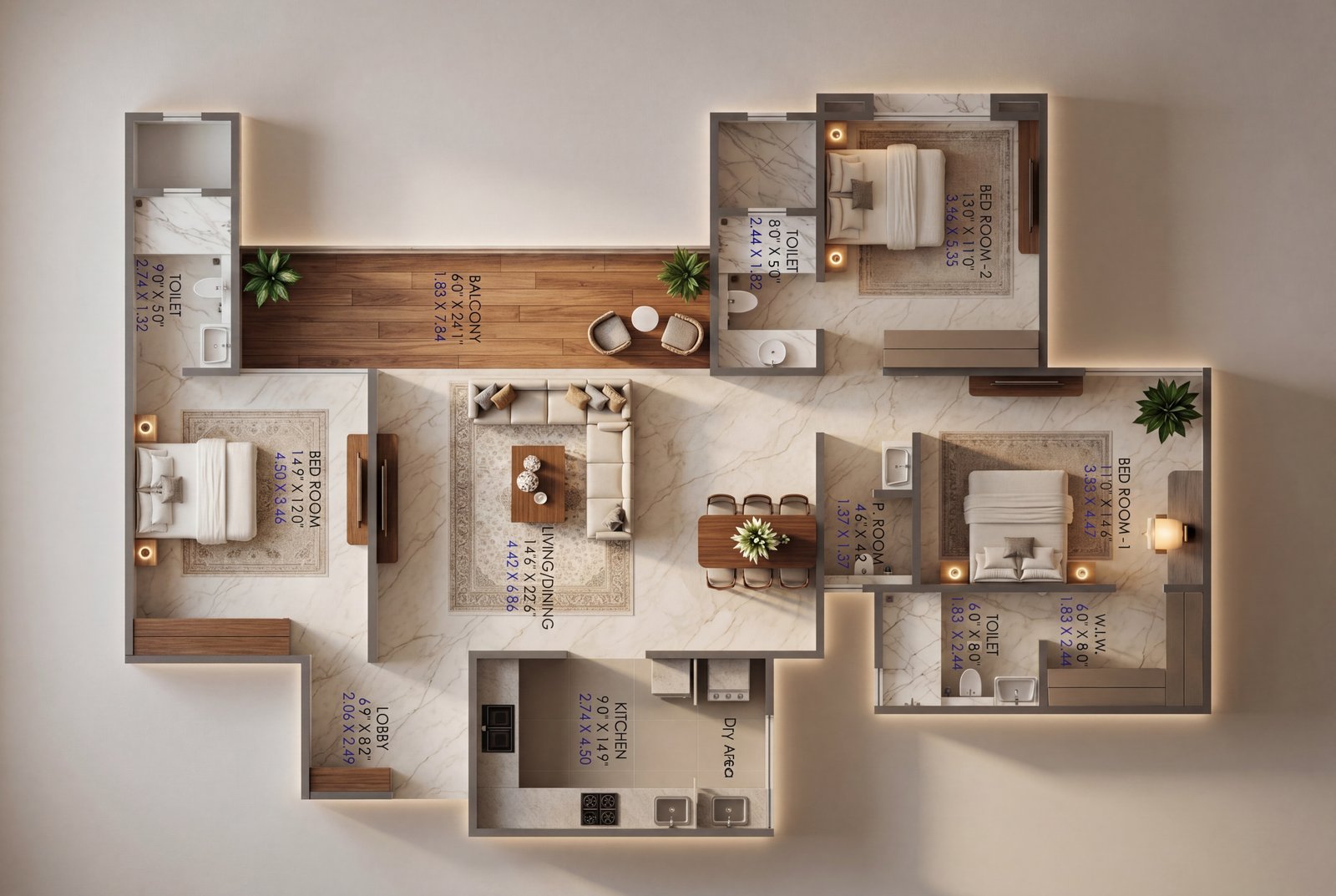 3 BHK Variant 1