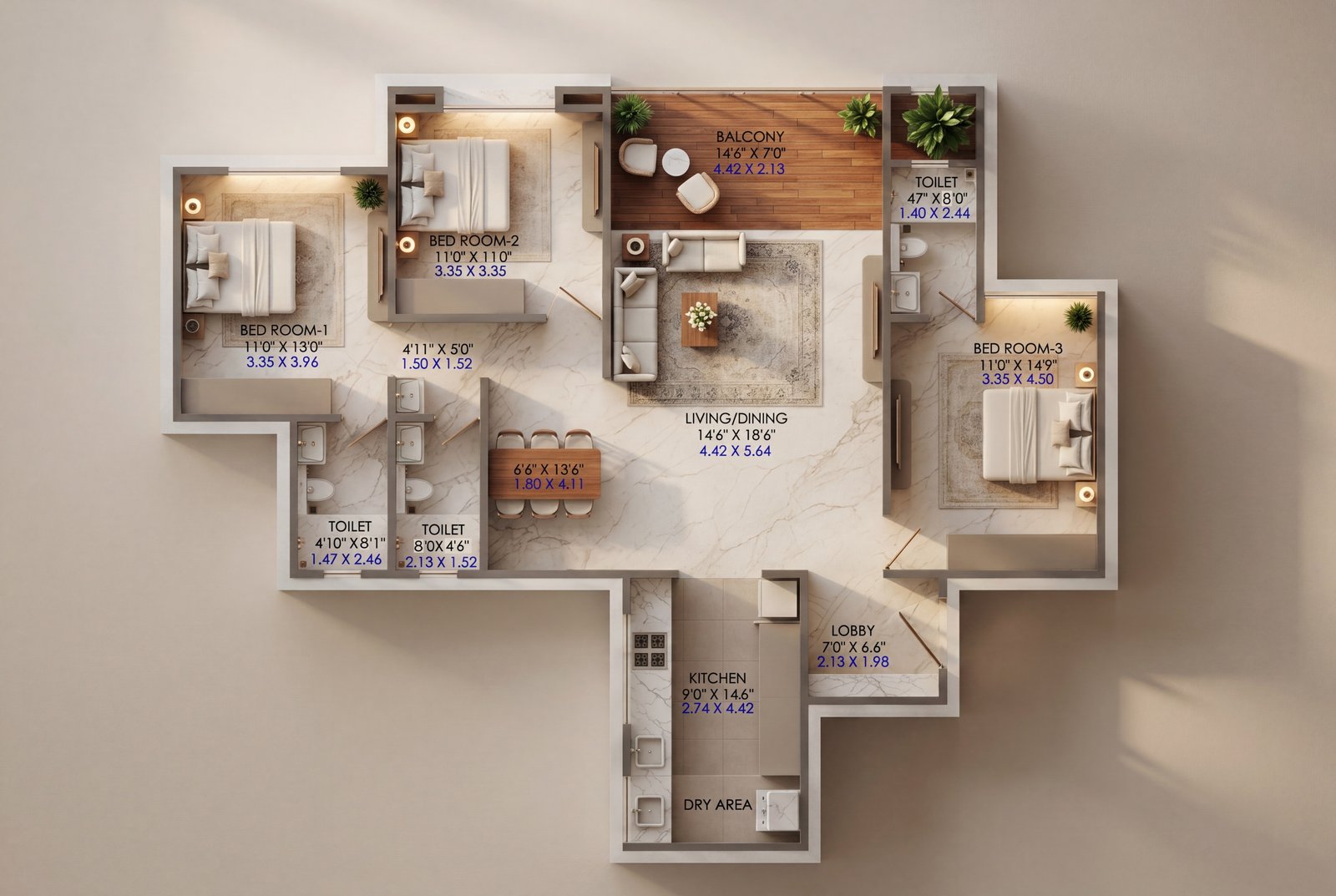 3 BHK Variant 2