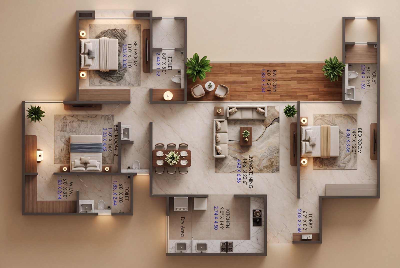 3 BHK Variant 6